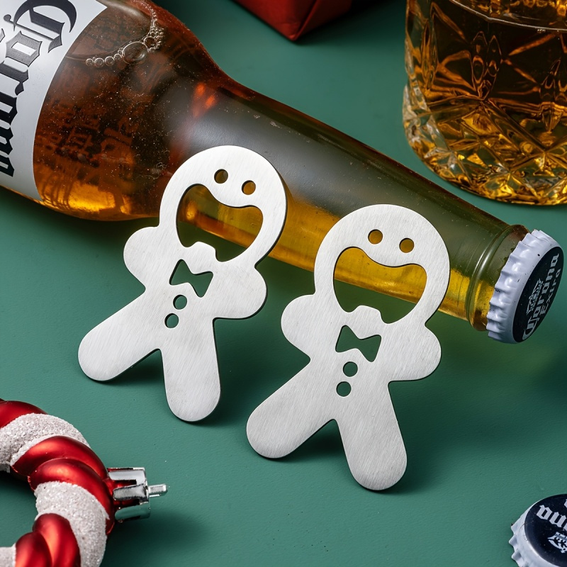 Kitchen Gadgets For Men - Gingerbread Man Bottle Opener Stainless Steel