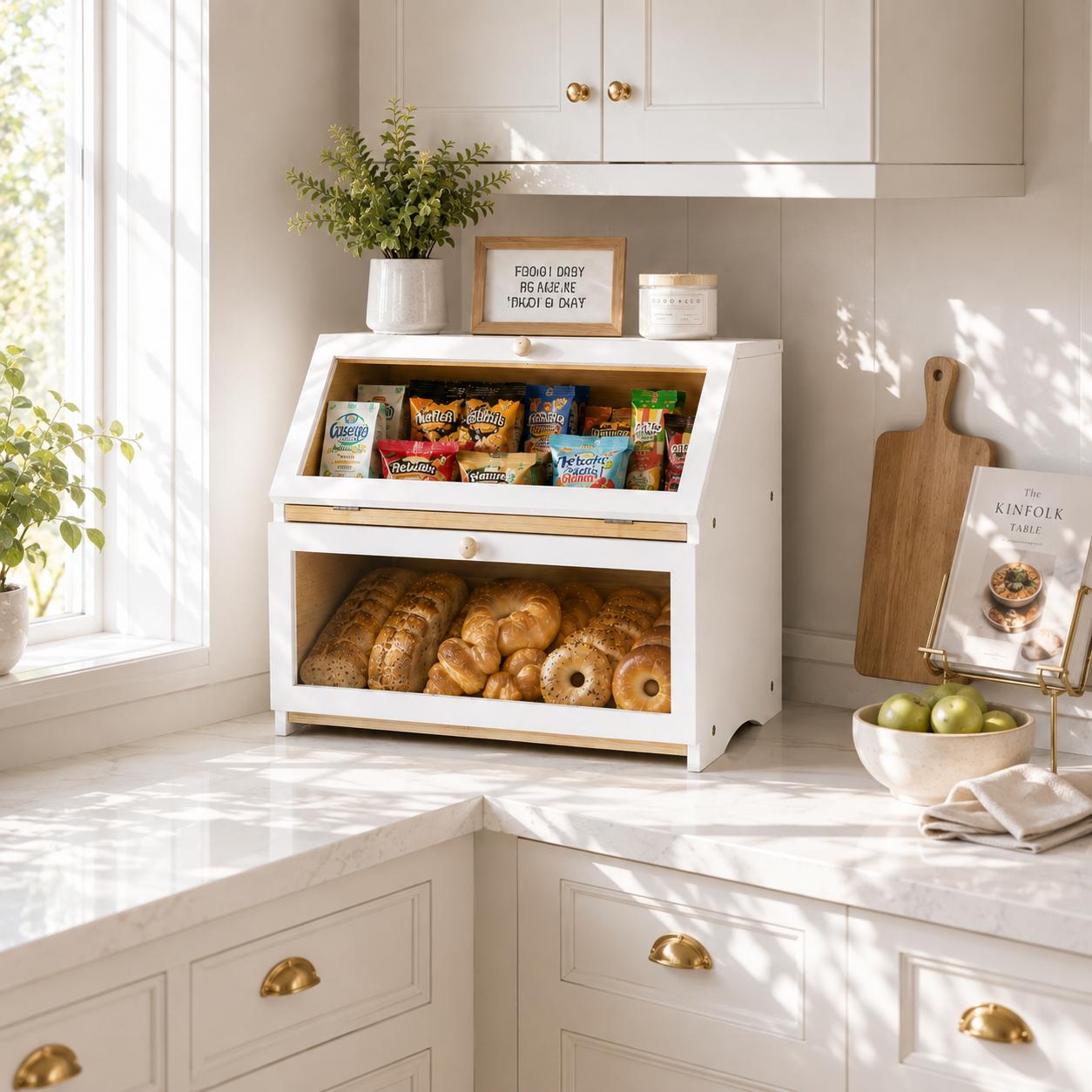 HOMEKOKO Double Layer Bread Bo - Kitchen Gadgets Organizer 评论和价格