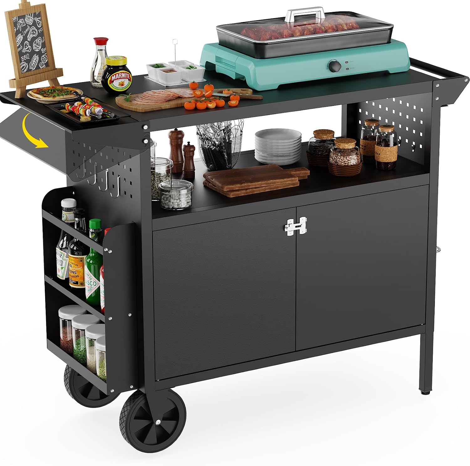 Outdoor Grill Cart Table With  - Kitchen Gadgets Organizer 评论和价格