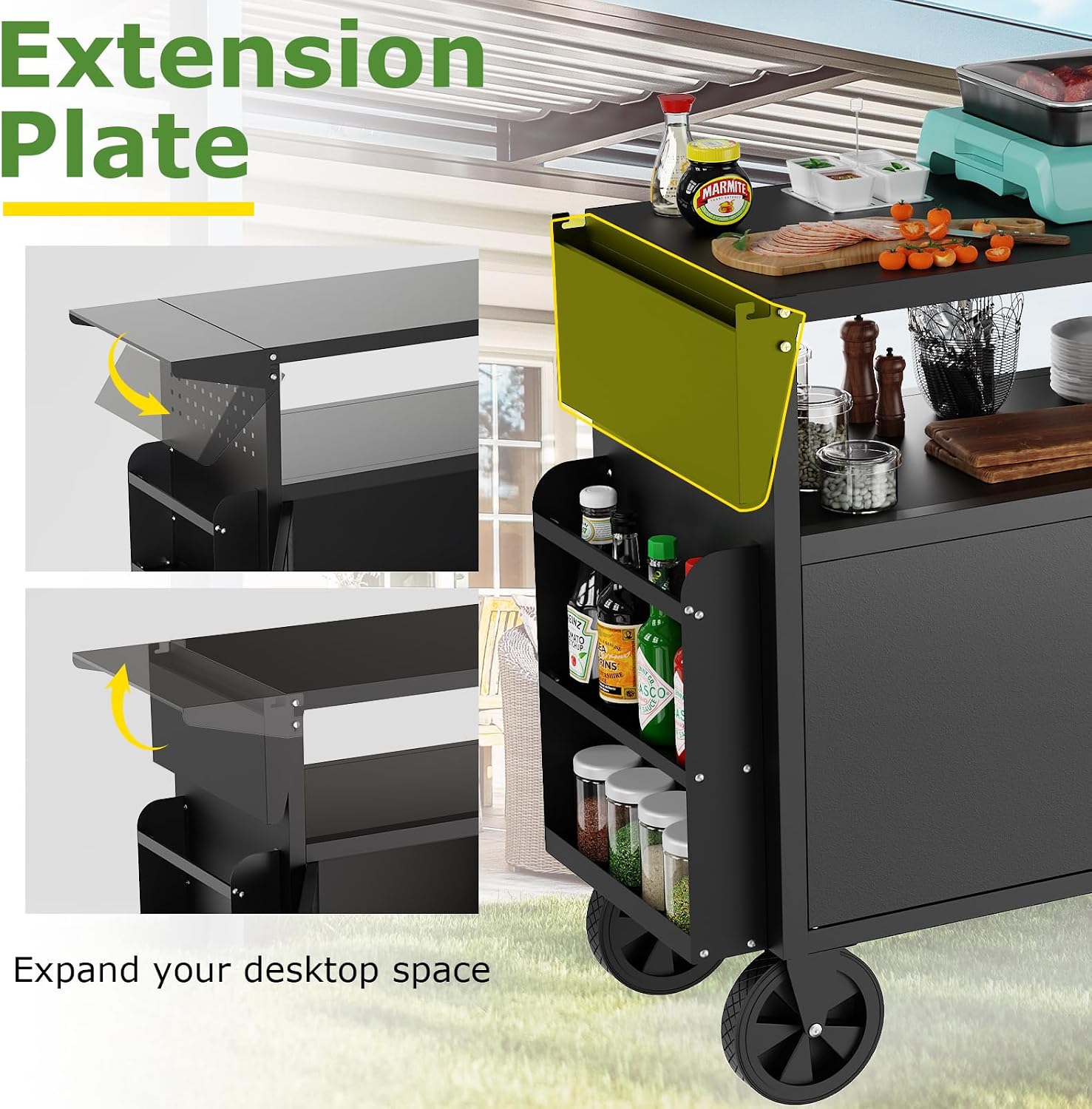 Outdoor Grill Cart Table With  - Kitchen Gadgets Organizer 评论和价格