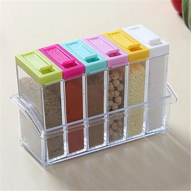 Transparent Seasoning Six Grid - Kitchen Gadgets Organizer 评论和价格