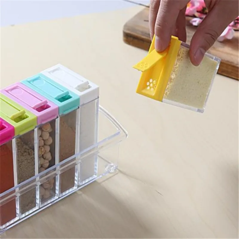 Transparent Seasoning Six Grid - Kitchen Gadgets Organizer 评论和价格